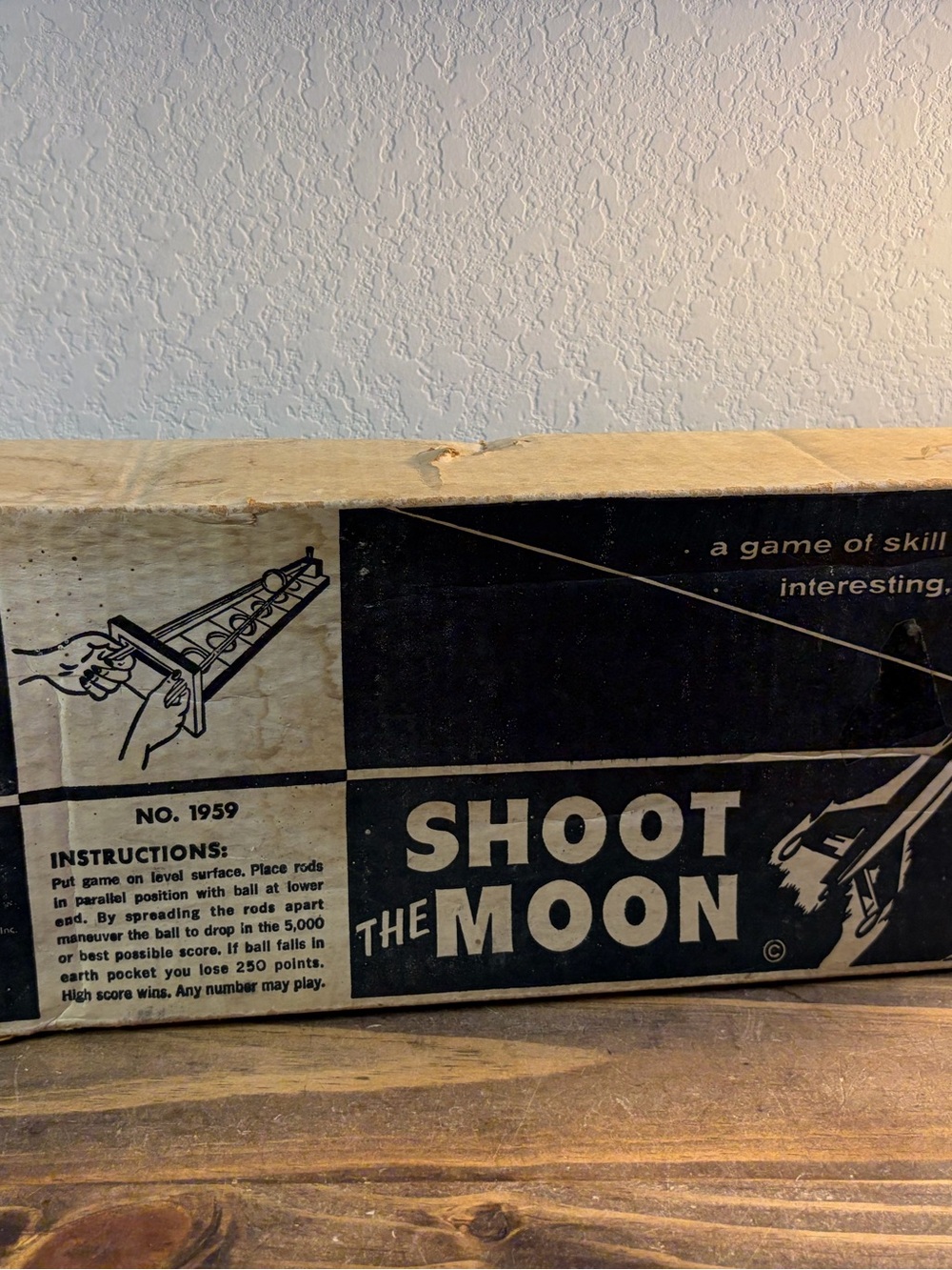 Vintage Wm. Drueke & Sons Shoot The Moon Game With Original Box 1959 No Ball